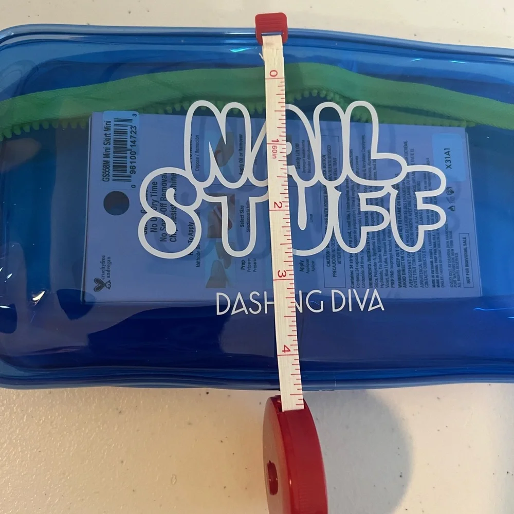 Dashing Diva Nail Stuff Blue Travel Kit Bag with Free Gel Nail Strips NWT